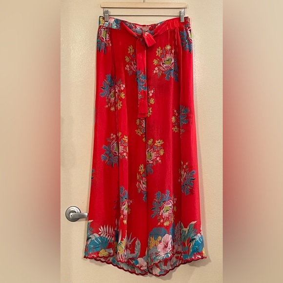 Johnny Was Pants - JOHNNY WAS NWOT Tura Wrapped Floral Pant in Red